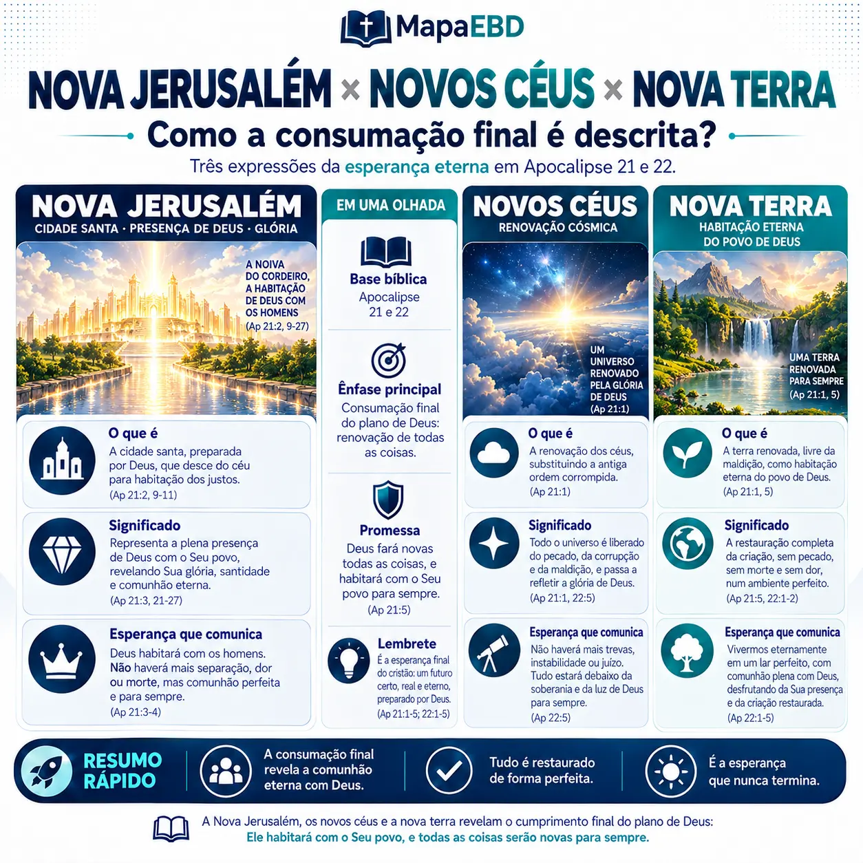 Nova Jerusalém × Novos Céus × Nova Terra