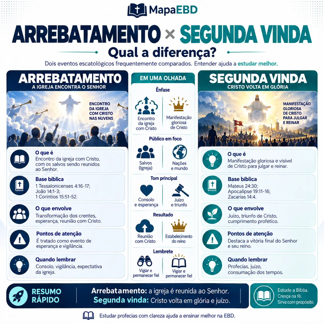 Arrebatamento × Segunda Vinda